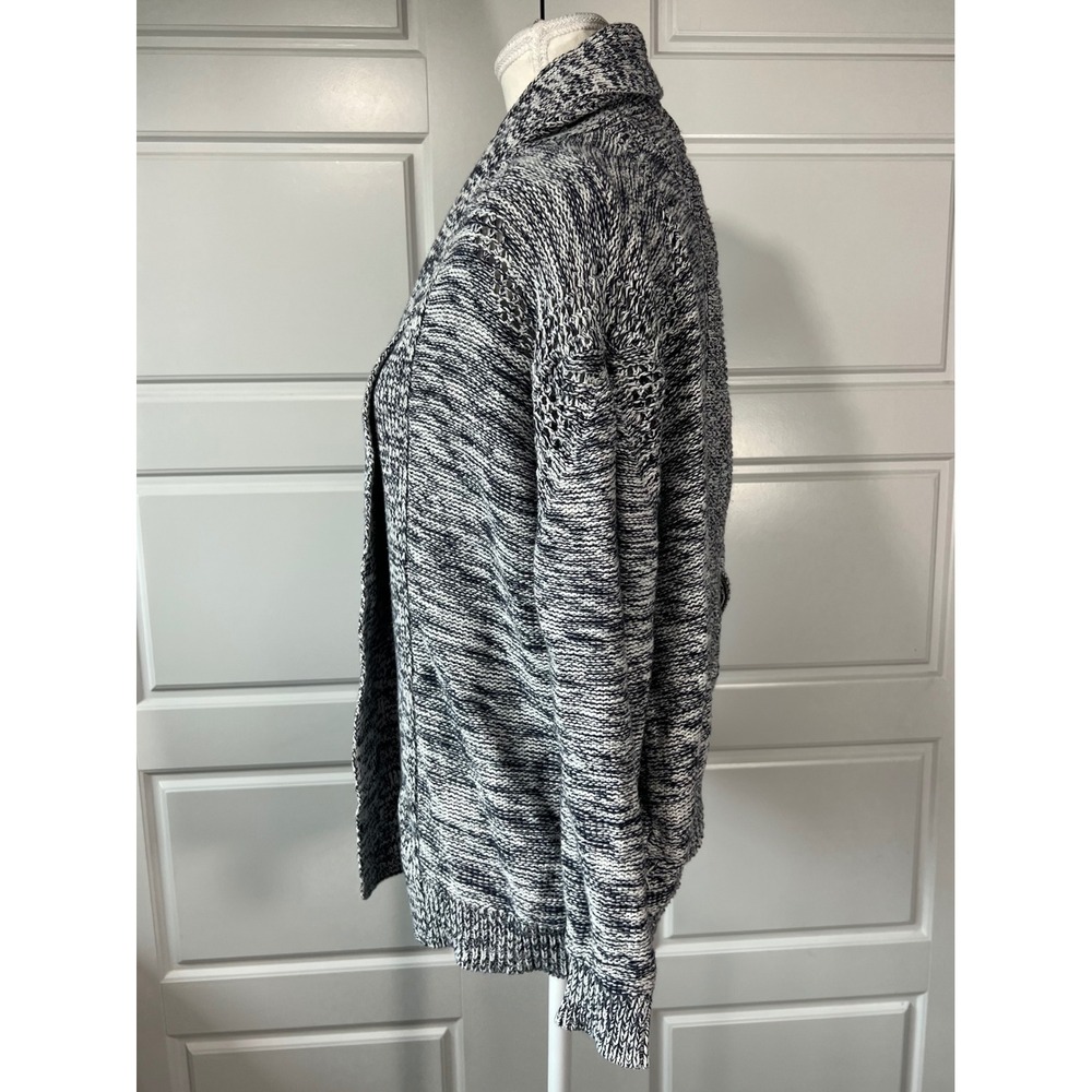 Wendy Bellissimo Knit Cardigan Sweater Shawl Collar Draped Open Back L Gray - Picture 10 of 11